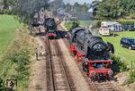 Lokwechsel in Beekbergen: 41 241 wird den Sonderzug nach Dieren von 23 071 übernehmen. 01 1075 kam mit einem Sonderzug aus Apeldoorn hier an. (06.09.2026) <i>Foto: Joachim Schmidt</i>