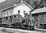 ÖBB 770.86 (ex 70 086, Krauss München, Baujahr 1913) im Bahnhof Kienberg-Gaming, dem Endpunkt der Erlauftalbahn aus Pöchlarn. (16.06.1962) <i>Foto: Basil Roberts</i>