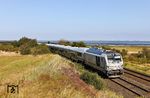 Mit der üblichen Verspätung irgendwo zwischen 30 Minuten und einer Stunde erreicht 248 501 mit ICE 2374 aus Frankfurt/M (Tz 1815) Deutschlands nördlichste Insel bei Morsum. (24.08.2026) <i>Foto: Joachim Bügel</i>