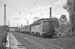 Mit dem E 1747 (Oberhausen - Soest - Kassel) wird die Dortmunder 110 451 in Kürze in Wanne-Eickel Hbf einfahren. (23.05.1972) <i>Foto: Wolfgang Bügel</i>