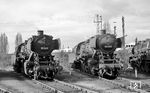 Sonntagsruhe im Bw Frankfurt/M-2 mit den dort beheimateten 50 1246 und 50 2613. (30.10.1966) <i>Foto: Reinhard Gumbert</i>
