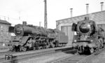 Geschwistertreffen zweier Limburger 41er im Bw Frankfurt/M-3. (31.10.1966) <i>Foto: Reinhard Gumbert</i>