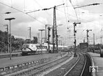 103 004 mit dem Eröffnungszug des elektrischen Betriebs auf der "Rollbahn" in Bremen Hbf. (29.09.1968) <i>Foto: Hans Landwehr</i>