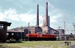 Rheinstahl Lok E 4 (Henschel, Baujahr 1966) mit einem Bereisungszug anlässlich der BDEF-Verbandstagung auf der Zeche Prosper in Bottrop. (04.05.1967) <i>Foto: Detlev Luckmann</i>