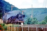 01 061 fährt mit P 1563 (Trier ab 6.05 Uhr - Gerolstein an 7.40 Uhr) in Auw (Kr Bitburg) ein. (07.1968) <i>Foto: Harald Vogelsang</i>