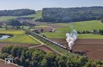 Bei Wörnitzstein hat 50 4073 den Kesselwagenzug DSG 95273 aus Donauwörth am Haken. (23.09.2026) <i>Foto: Joachim Schmidt</i>