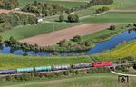 151 113 und 151 001 an einem Kesselwagenzug im Wörnitztal bei Wörnitzstein. (23.09.2026) <i>Foto: Joachim Schmidt</i>