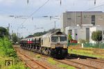 1266 072 der Beacon Rail Leasing Ltd London (BRLL) in Diensten der Neo Lox GmbH Bottrop mit Schotterzug DGS 88121 (Recklinghausen Süd - Betzdorf) in Hilden. (18.09.2026) <i>Foto: Wolfgang Bügel</i>