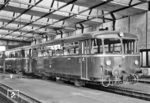 VT 98 9648 in seinem Heimat-Bw Trier, dem er seit 21.12.1956 angehörte. Als 798 648-2 wurde er am 30.09.1992 in Mühldorf (Oberbay) ausgemustert. (11.09.1959) <i>Foto: Basil Roberts</i>