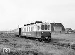 Triebwagen T 27 (AEG, 1929, ex Flensburger Kreisbahn) mit Beiwagen 4 bei Wenningstedt. (01.09.1968) <i>Foto: Reinhard Todt</i>
