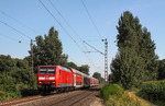 146 008 mit RE 10520 auf dem Weg nach Emmerich bei Mehrhoog (nördlich von Wesel). (15.08.2012) <i>Foto: Wolfgang Bügel</i>