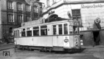 Triebwagen 118 der Wuppertaler Stadtwerke (WSW) unterwegs auf der Linie 23 nach Uellendahl in Wuppertal-Ronsdorf. (04.03.1953) <i>Foto: A. E. Durrant</i>