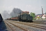 Am letzten Dampftag zieht die Lehrter 050 256 den Dg 45867 durch den Bahnhof Scharzfeld in Richtung Osten. (29.05.1976) <i>Foto: Wolfgang Bügel</i>
