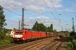 189 039 + 189 035 fahren mit der Leergarnitur des 5400t Erzzuges GM 48714 (Dillingen Hochofen Hütte - Maasvlakte Oost) durch den Bahnhof Hilden an der Güterzugstrecke Gremberg - Duisburg-Wedau. (10.08.2012) <i>Foto: Joachim Bügel</i>