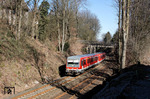 Eine 628-Einheit unterwegs als RB 30765 nach Solingen zwischen Wuppertal-Oberbarmen und -Ronsdorf. (04.03.2013) <i>Foto: Wolfgang Bügel</i>