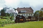 99 4632 (Vulcan, Baujahr 1914) mit P 14124 auf der 750 mm Schmalspurbahn Putbus - Göhren in Baabe. (31.05.1975) <i>Foto: Wolfgang Bügel</i>