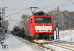Die Baureihe 189 ist eine Variante der EuroSprinter-Lokfamilie von Siemens mit Vier-Stromsystem-Ausstattung. Im Winter 2010 beförderte 189 100 den FIR 51112 von Hagen-Vorhalle nach Gremberg bei Solingen. (18.12.2010) <i>Foto: Joachim Bügel</i>