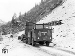 Nach dem "Anschluss" Österreichs im März 1938 an das Deutsche Reich wurden die Culemeyer-Einsätze mitunter auf die neu geschaffene "Ostmark" ausgeweitet, hier auf winterlichen Pfaden mit einem 60t schweren Hochdruckwassergerät in der Steiermark. (1939) <i>Foto: RVM</i>