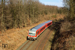 628 507 als RB 30793 (Wuppertal Hbf - Solingen Hbf) unterwegs bei Solingen-Schaberg. (26.03.1013) <i>Foto: Wolfgang Bügel</i>