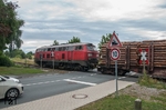Letztmalig stellt 225 024 den Holzzug 50981 nach Egger auf dem Anschlussgleis von Brilon Stadt zu. (31.07.2013) <i>Foto: Joachim Schmidt</i>