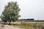 52 4507 (Bw Frankfurt/Oder) auf RAW-Lastprobefahrt nördlich von Stendal. (30.08.1976) <i>Foto: Wolfgang Bügel</i>