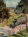 Werbeplakat der Deutschen Reichsbahn, die auch auf der Straße unterwegs war. (1937) <i>Foto: WER</i>
