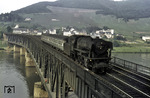 023 105 mit dem Pendelzug nach Traben-Trarbach auf der Moselbrücke in Bullay. (21.06.1970) <i>Foto: Robin Fell</i>