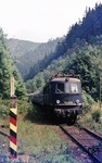 118 002 fährt mit D 403 (Berlin - München) von Probstzella kommend über die deutsch-deutsche Grenze bei Falkenstein. (07.08.1976) <i>Foto: Wolfgang Bügel</i>