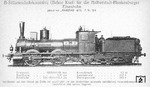 Lok "ZIEGENKOPF" für die Halberstadt-Blankenburger Eisenbahn (HBE). Wie damals üblich, bekamen die Loks meistens Namen nach den umliegenden Städten und Landschaften. Neben der "ZIEGENKOPF" gab es noch die "LANGENSTEIN" und "RUEBELAND" bei der HBE. Die Stütztender-Bauart der Lok ist eine Besonderheit von Hanomag (Egestoff) und war nur für die Braunschweigische Staatsbahn und die Halberstadt-Blankenburger Eisenbahn gebaut worden.  (1872) <i>Foto: Hanomag, Slg. Johannes Glöckner</i>