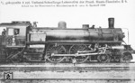 Auch diese 4-Zylinderverbundmaschine schaffte es nur auf dem Papier bis in die Reichsbahnzeit. Lediglich die 1909 bei HANOMAG unter der Fabriknummer 5580 gebaute "908 Essen" erhielt auf dem Papier noch die Betriebsnummer "14 031"  (ausgemustert 1926). (1909) <i>Foto: Hanomag (Kreutzer), Slg. Johannes Glöckner</i>