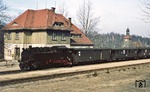 Ankunft des P 14488 mit 99 1746 im Kurort Jonsdorf. (29.03.1978) <i>Foto: Wolfgang Bügel</i>