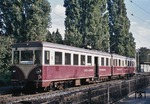 ET 33 (Bj. 1936) der Köln-Bonner Eisenbahn (KBE) als Personenzug nach Wesseling im Bahnhof Brühl-Nord. Das Fahrzeug brannte ein Jahr später (am 4. August 1975) aus und wurde ausgemustert. (06.09.1974) <i>Foto: Peter Schiffer</i>