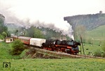 58 3031 passiert mit einem Intraflug-Sonderzug die Blockstelle Gera-Kaimberg. (15.05.1978) <i>Foto: Joachim Bügel</i>