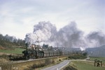 Mit drei Loks der Baureihe 50 geht es für Gdg 6174 über die Rampe von Herzogenrath nach Aachen. (24.03.1968) <i>Foto: Robin Fell</i>