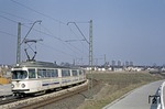 Tw 1022 der Rhein-Haard-Bahn (RHB) zwischen Oggersheim und Ruchheim. (25.03.1973) <i>Foto: Dieter Frank, Slg. D. Junker</i>