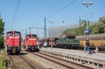 Einfahrt von 194 158 mit einem Ganzzug aus Kufstein im Bahnhof Dingolfing. Links warten die mittlerweile auch auf der "roten Liste" stehenden 363 179 und 437. (06.06.2014) <i>Foto: Joachim Schmidt</i>