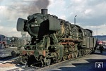 051 540-3 wurde 1941 als 50 1540 in Dienst gestellt. Am 23. Juni 1976 wurde sie beim Bw Crailsheim ausgemustert, hier weilt sie im Bw Heilbronn. (07.04.1973) <i>Foto: Wolfgang Bügel</i>
