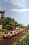 Triebwagen ET 54 der Köln-Bonner Eisenbahnen (KBE) in Bornheim bei Bonn. Er wurde 1987 an die Linzer Lokalbahn verkauft.  (12.06.1980) <i>Foto: Peter Schiffer</i>