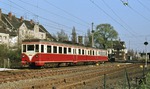 KBE ET 32 (Westwaggon, Baujahr 1936) verlässt den Bahnhof Wesseling. (31.03.1977) <i>Foto: Peter Schiffer</i>