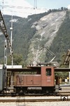 Nochmals der elektrische Rangiertraktor Te III 203 im Bahnhof Meiringen. (20.08.1986) <i>Foto: Ulrich Neumann</i>