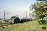 254 052 vom Bw Zwickau mit einem Güterzug bei Glauchau. (13.10.1978) <i>Foto: Wolfgang Bügel</i>