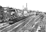 01 031 (Bw Hamm) durcheilt mit FD 226 den Bahnhof Wuppertal-Oberbarmen. Carl Bellingrodt datierte dieses Bild auf 1932. Da die Lok nachweislich bereits 1930 mit Windleitblechen neuerer Bauart unterwegs war, haben wir dieses Bild jetzt vordatiert. (1929) <i>Foto: DLA Darmstadt (Bellingrodt)</i>