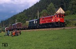 ÖBB 1245.518 mit (Foto-)Güterzug 17247 bei Admont. (10.08.2012) <i>Foto: Peter Kuderna</i>