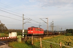 151 035 passiert mit GM 60303 (Oberhausen West - Neuwied) eine Anrufschranke nahe Immigrath auf der Güterzugstrecke Duisburg-Wedau - Gremberg. (19.09.2014) <i>Foto: Joachim Bügel</i>