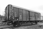 Gedeckter Güterwagen Gltmrs46 "210 102" mit Stirnwandtüren. (1953) <i>Foto: Bustorff</i>