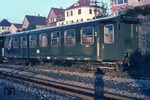 Der auf der 750mm Bottwarttalbahn eingesetzte Wagen "701 Stg" im Bahnhof Marbach. (10.11.1966) <i>Foto: Dieter Junker</i>
