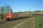 151 143 fährt im Maintal bei Himmelstadt südwärts. (16.02.2008) <i>Foto: Thomas Konz</i>