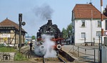 64 289 mit einem Sonderzug auf der Zollernbahn in Hechingen. (30.05.1977) <i>Foto: Wolfgang Bügel</i>