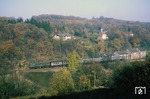 Auf dem Weg nach Wuppertal hat eine 141 mit N 5422 soeben den Bahnhof Ennepetal verlassen. (09.11.1978) <i>Foto: Wolfgang Bügel</i>