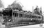 elT 1008 (späterer ET 88 02) auf der 1914 elektrifizierten schlesischen Hauptbahn Nieder Salzbrunn - Bad Salzbrunn - Fellhammer - Halbstadt in Fellhammer. (1929) <i>Foto: Rudolf Kallmünzer</i>